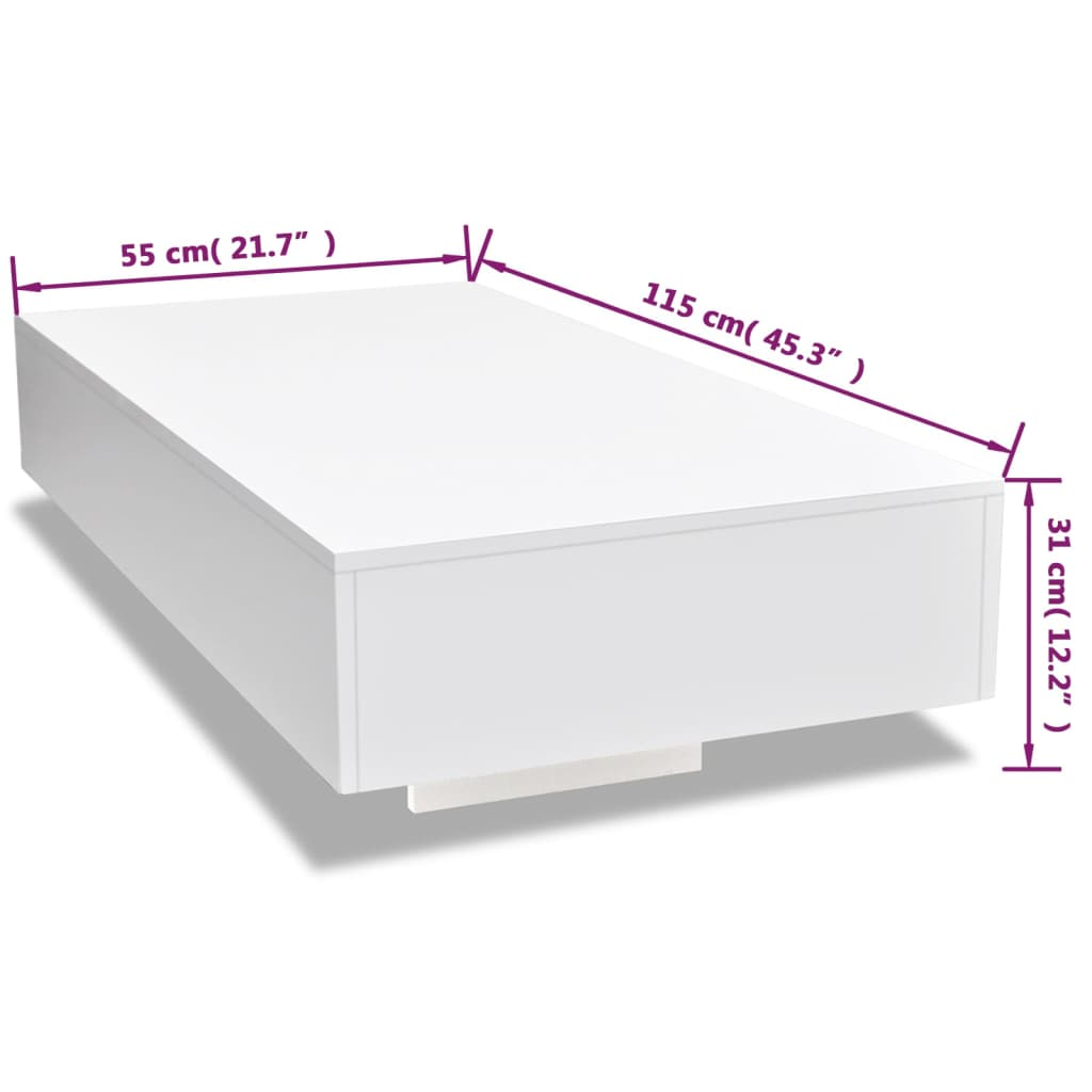 Coffee Table High Gloss White - Modern and Elegant | Easy to Clean