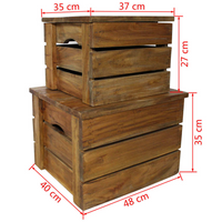 Storage Crate Set - 2 Pieces of Solid Reclaimed Wood