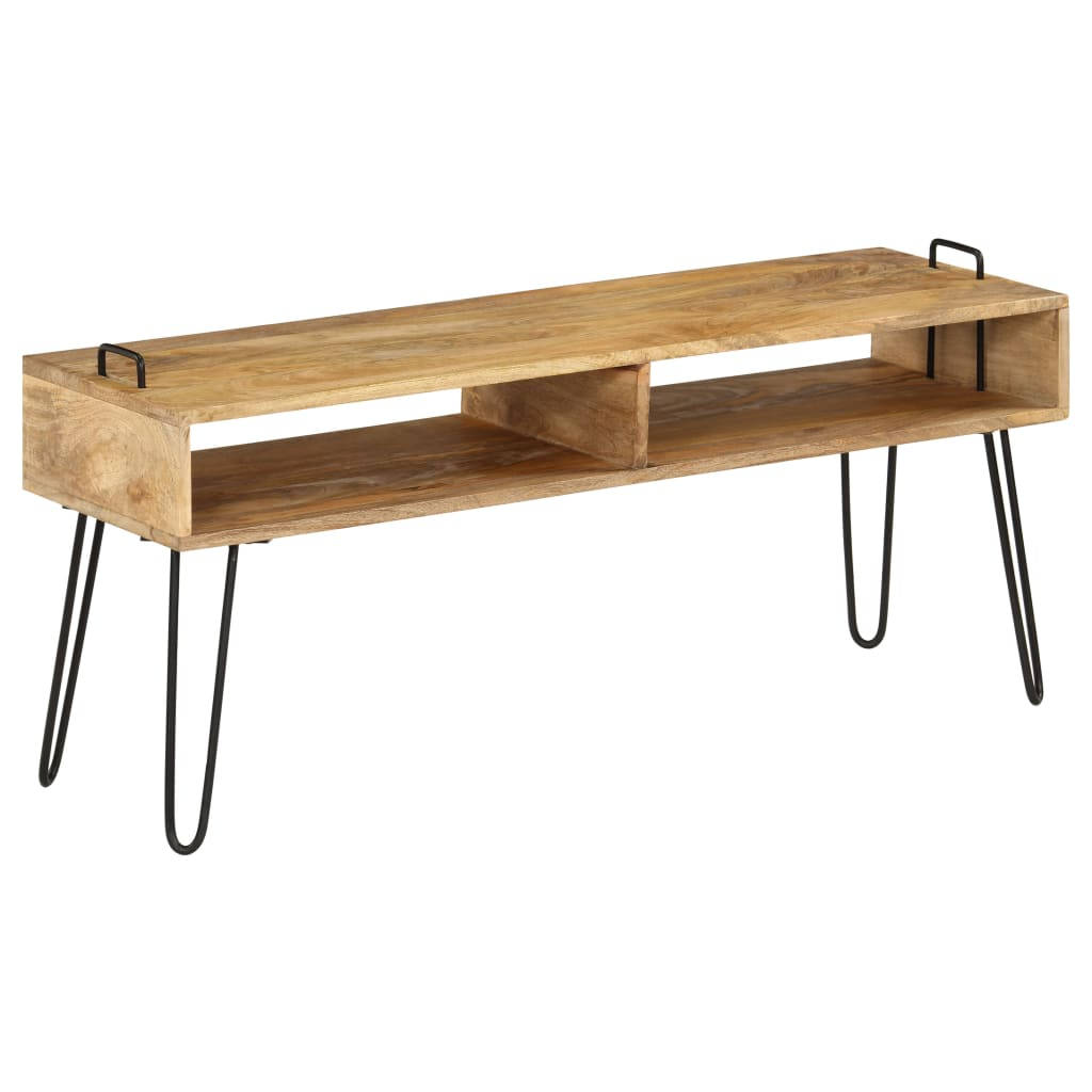 TV Stand Solid Mango Wood 110x35x45 cm - Sturdy and Stylish