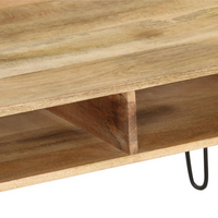 TV Stand Solid Mango Wood 110x35x45 cm - Sturdy and Stylish