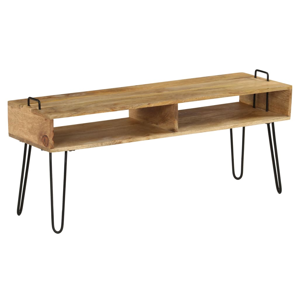 TV Stand Solid Mango Wood 110x35x45 cm - Sturdy and Stylish