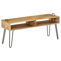 TV Stand Solid Mango Wood 110x35x45 cm - Sturdy and Stylish