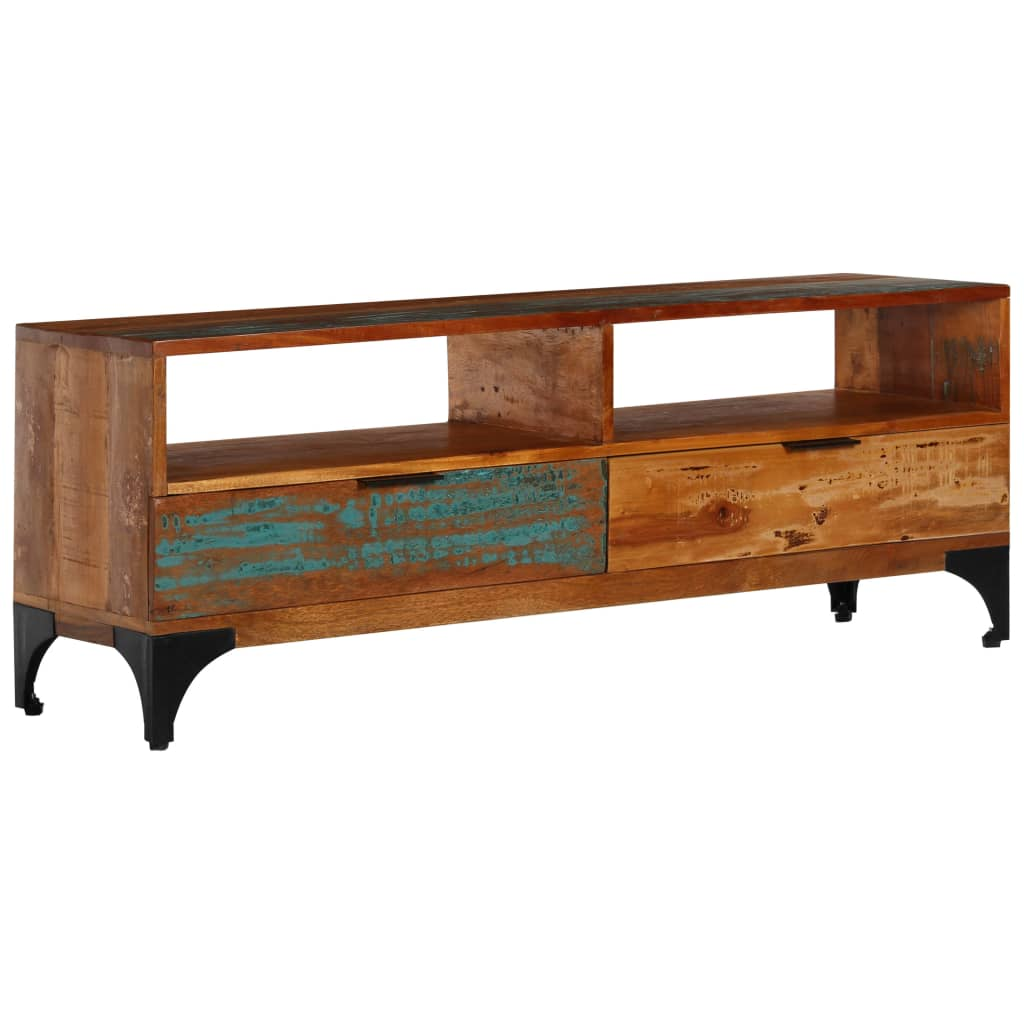 TV Cabinet - Solid Reclaimed Wood - Vintage Style - 118x35x45 cm