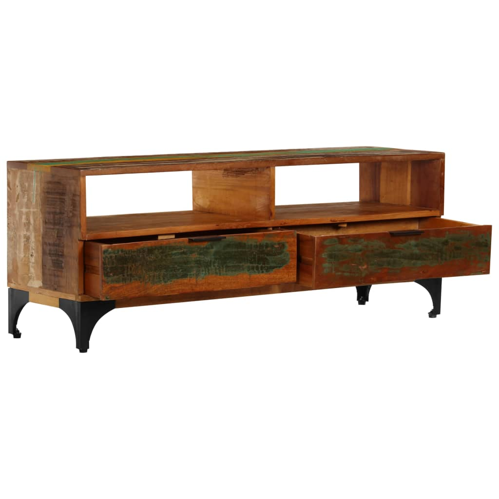 TV Cabinet - Solid Reclaimed Wood - Vintage Style - 118x35x45 cm