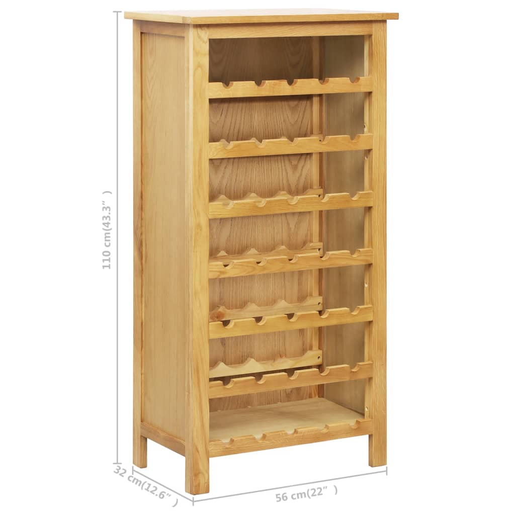 Wine Cabinet 56x32x110 cm | Solid Oak Wood | Wine Rack Organizer