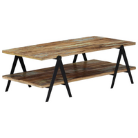 Coffee Table 115x60x40 cm | Solid Reclaimed Wood | Rustic Charm