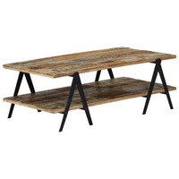 Coffee Table 115x60x40 cm | Solid Reclaimed Wood | Rustic Charm