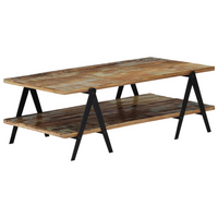 Coffee Table 115x60x40 cm | Solid Reclaimed Wood | Rustic Charm