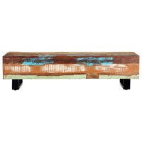 Coffee Table 120x50x30 cm - Solid Reclaimed Wood and Steel