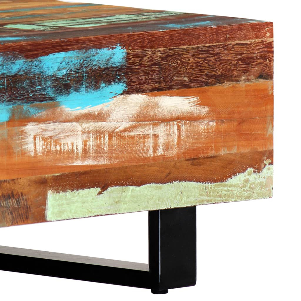 Coffee Table 120x50x30 cm - Solid Reclaimed Wood and Steel