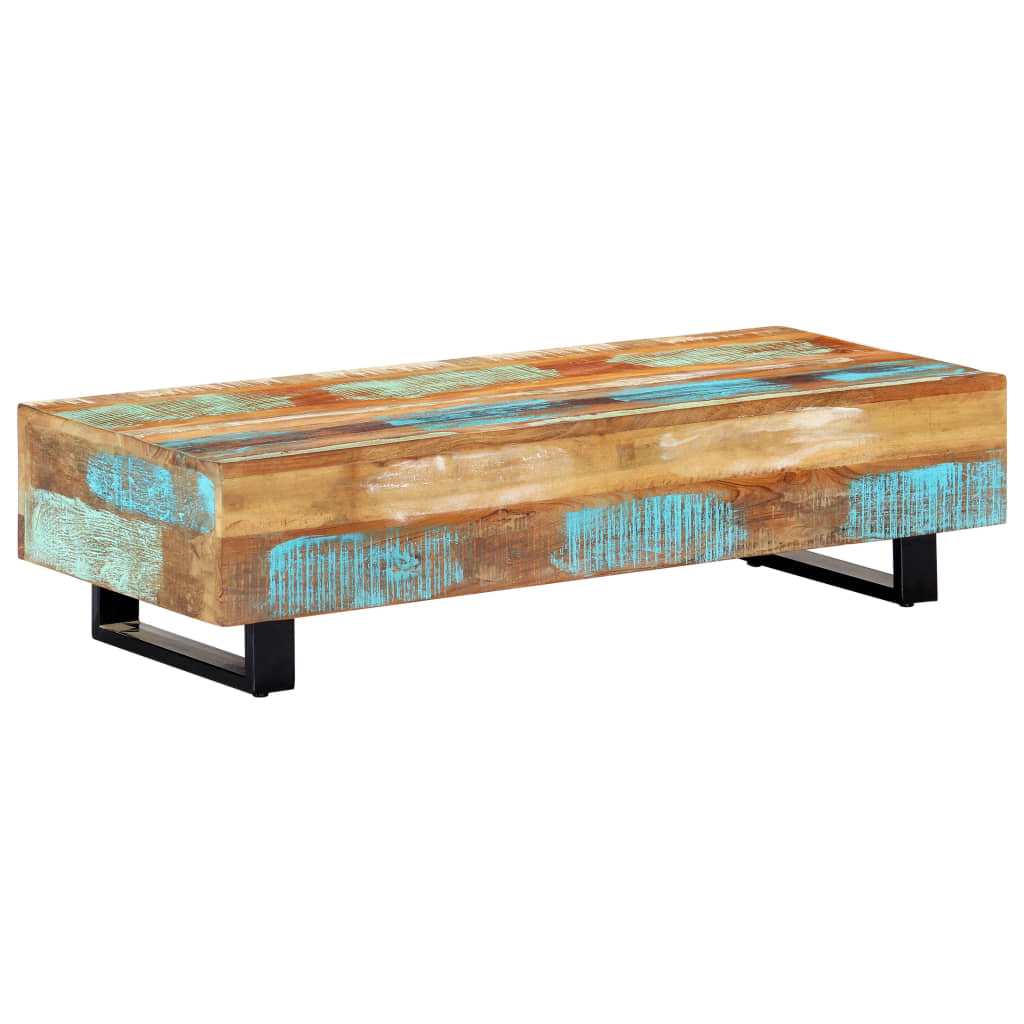 Coffee Table 120x50x30 cm - Solid Reclaimed Wood and Steel