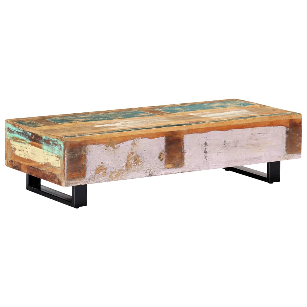 Coffee Table 120x50x30 cm - Solid Reclaimed Wood and Steel