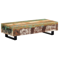 Coffee Table 120x50x30 cm - Solid Reclaimed Wood and Steel