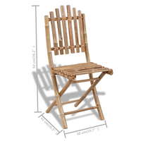 Foldable Outdoor Chairs Bamboo 4 pcs - Weather-resistant & Durable