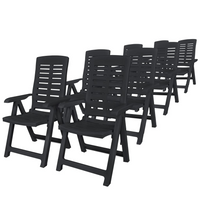 9 Piece Outdoor Dining Set Plastic Anthracite - Weather Resistant, Foldable, Easy to Clean