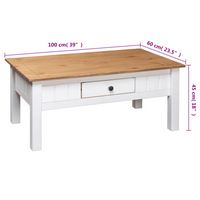 Coffee Table White | Solid Pine Wood Panama Range