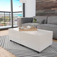 Coffee Table High Gloss White 120x60x35 cm - Elegant Design, Ample Space, Extendable