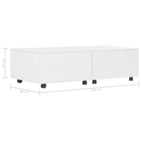 Coffee Table High Gloss White 120x60x35 cm - Elegant Design, Ample Space, Extendable