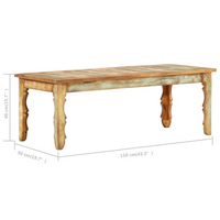 Coffee Table 110x50x40 cm Solid Reclaimed Wood - Vintage Style