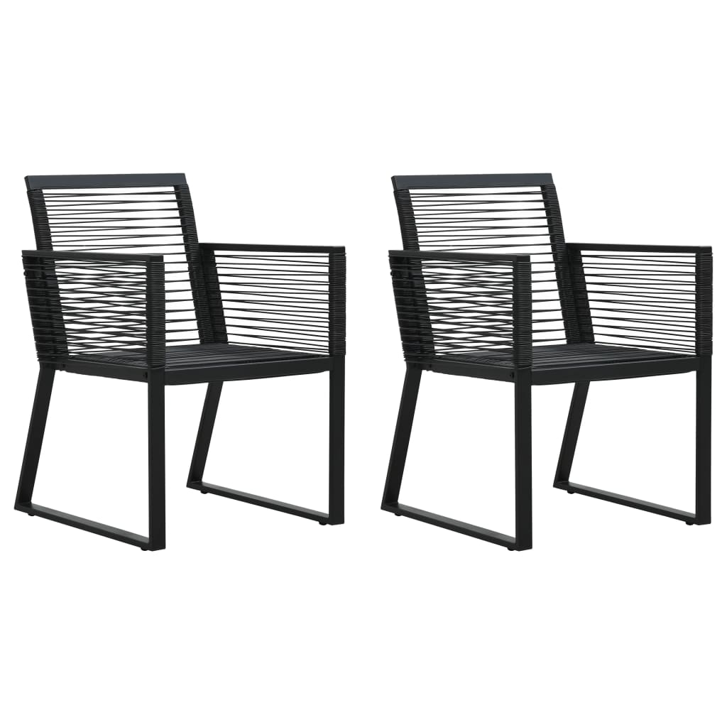 vidaXL 3 Piece Outdoor Dining Set PVC Rattan Black - Weather-Resistant Garden Furniture