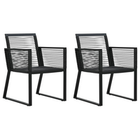 vidaXL 3 Piece Outdoor Dining Set PVC Rattan Black - Weather-Resistant Garden Furniture