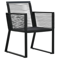 vidaXL 3 Piece Outdoor Dining Set PVC Rattan Black - Weather-Resistant Garden Furniture