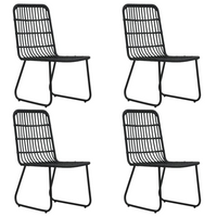 5 Piece Outdoor Dining Set Poly Rattan and Glass - Weather-Resistant, Sturdy, and Easy to Clean