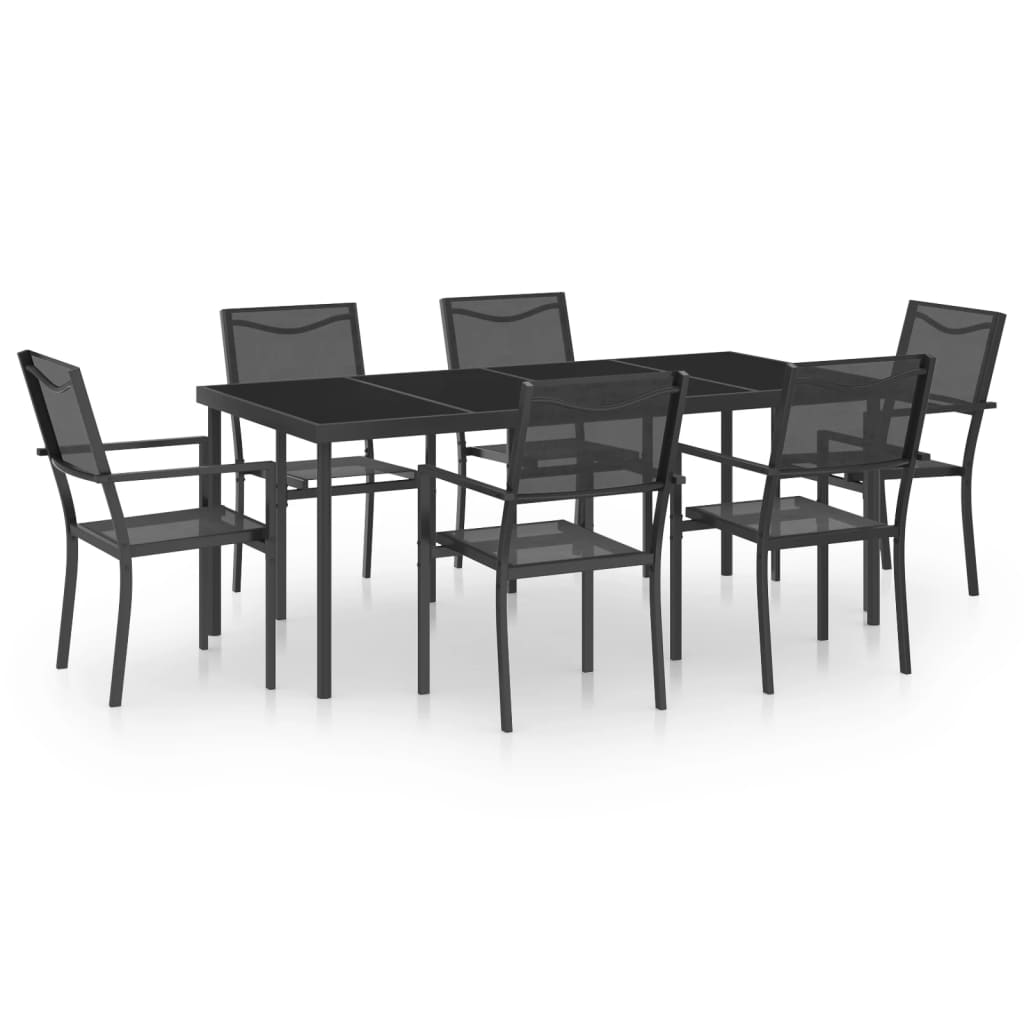 7 Piece Outdoor Dining Set Steel - Stylish and Durable