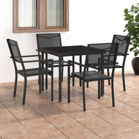 5 Piece Outdoor Dining Set Steel - Stylish and Durable