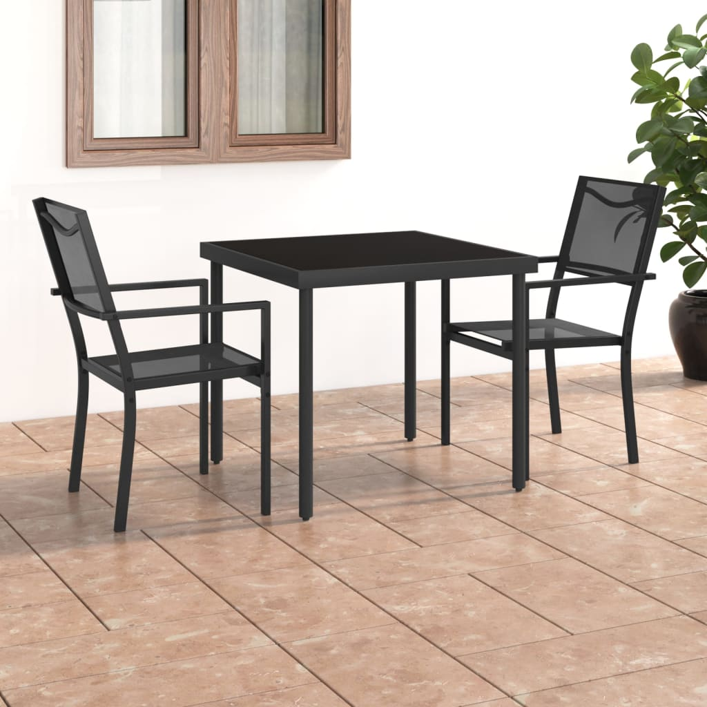 3 Piece Outdoor Dining Set Steel