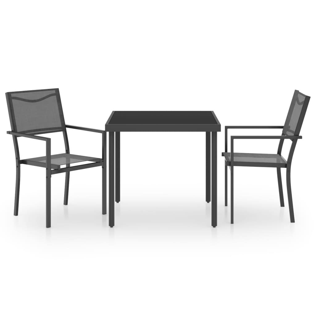 3 Piece Outdoor Dining Set Steel