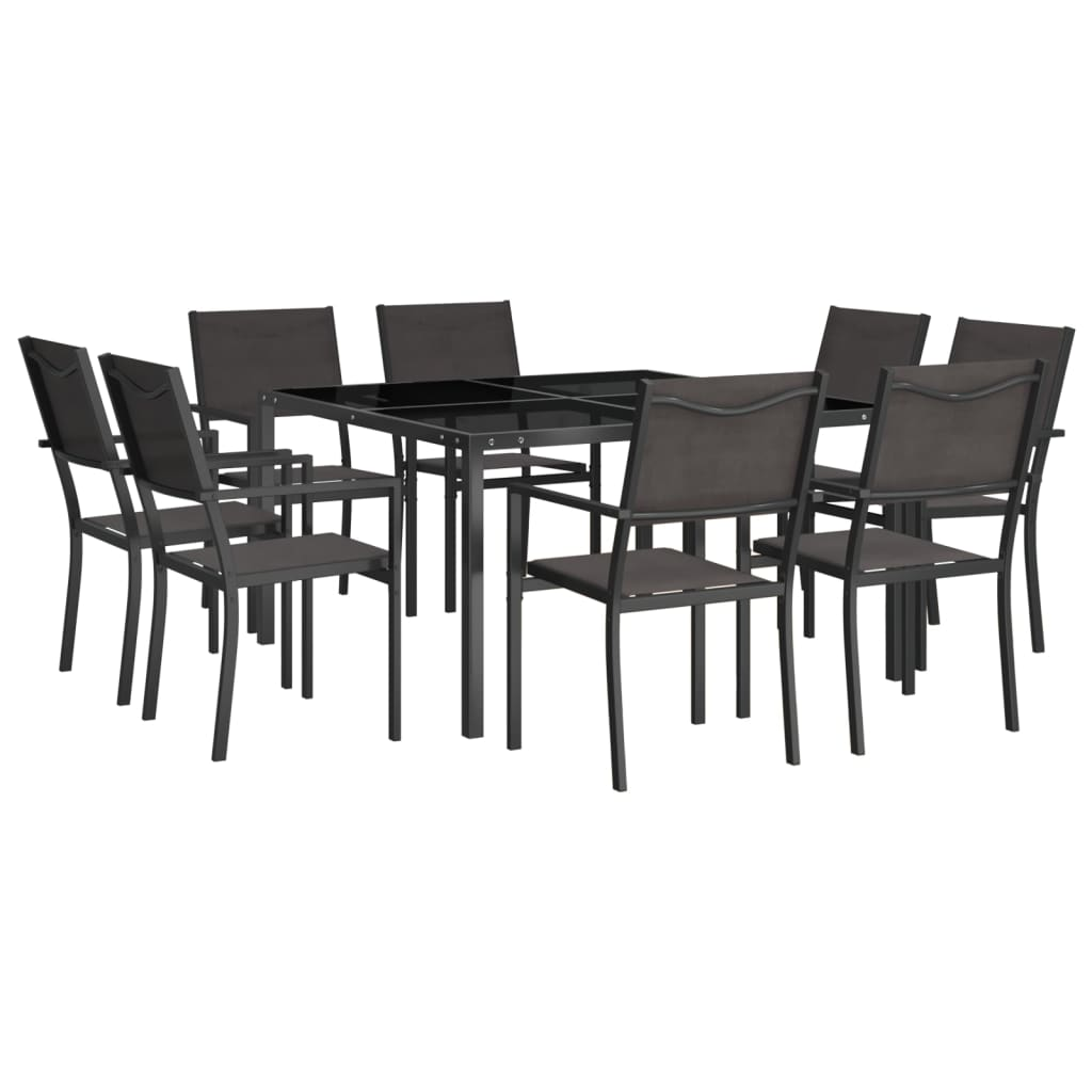 9 Piece Outdoor Dining Set Steel | Stylish Design | Durable Frame