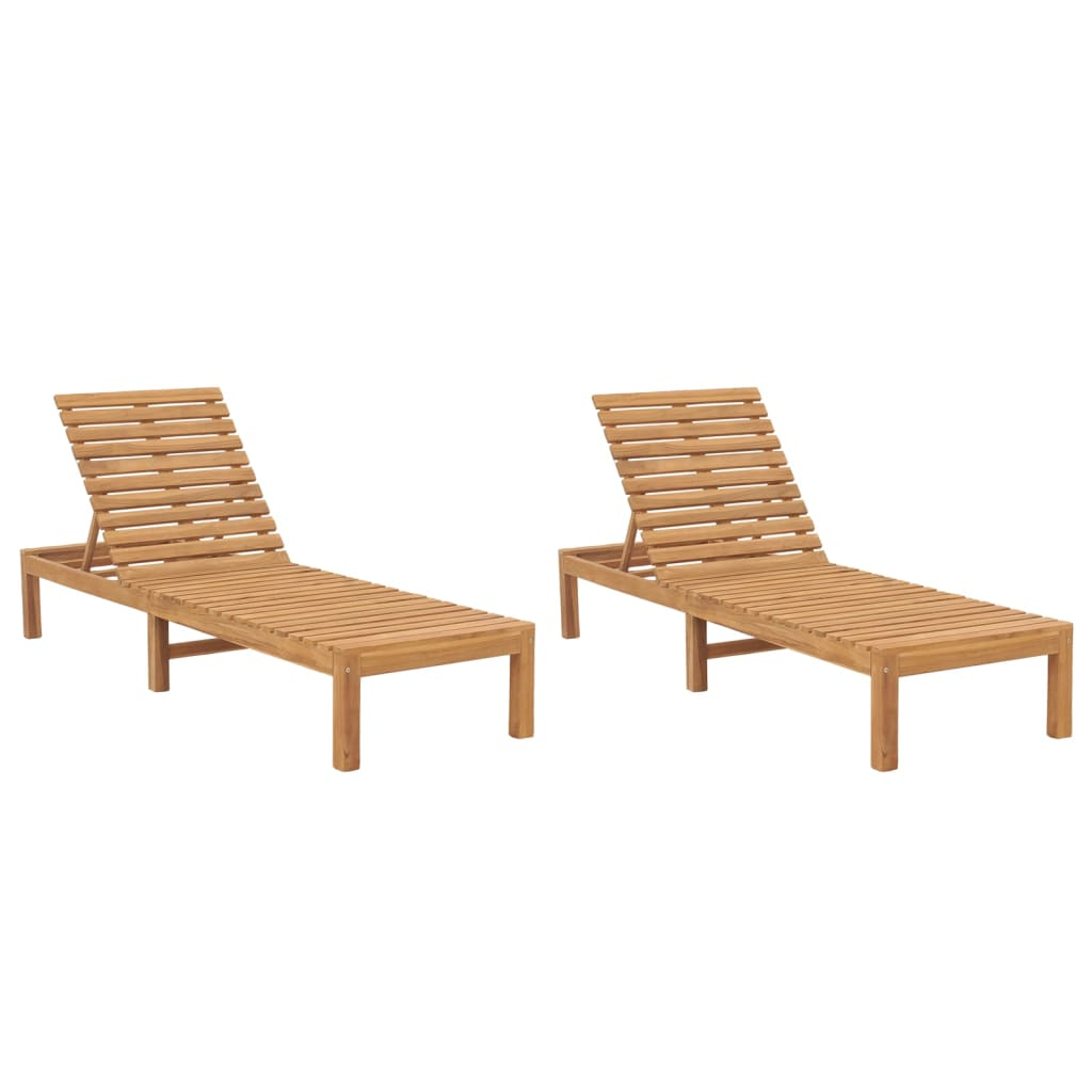 Sun Loungers 2 pcs Solid Wood Teak