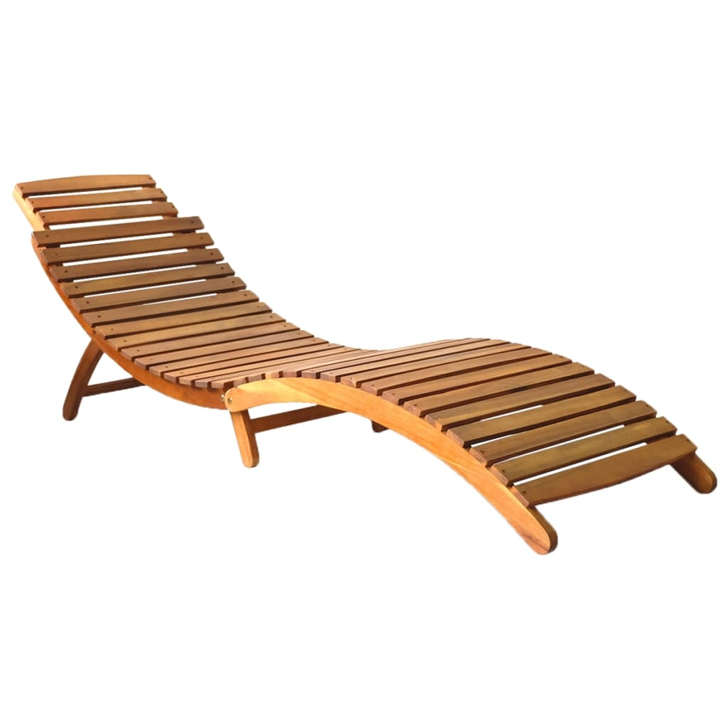 Sun Loungers 2 pcs Solid Acacia Wood - Comfortable Outdoor Furniture