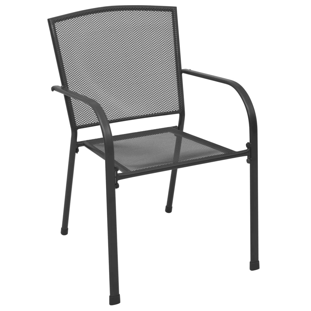 Outdoor Chairs 4 pcs Mesh Design Anthracite Steel - Stylish and Durable