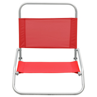 Folding Beach Chairs - Set of 2 - Red Fabric