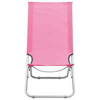 Folding Beach Chairs 2 pcs Pink Fabric - Trendy and Comfortable