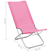 Folding Beach Chairs 2 pcs Pink Fabric - Trendy and Comfortable