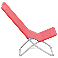 Folding Beach Chairs 2 pcs - Red Fabric | Comfortable & Durable