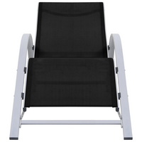 Sun Loungers 2 pcs with Table Aluminium Black - Outdoor Lounge Set