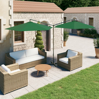 Double Parasol with Steel Pole Green 600 cm - Create Shade and Protect from Harmful UV Rays