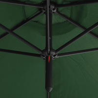 Double Parasol with Steel Pole Green 600 cm - Create Shade and Protect from Harmful UV Rays