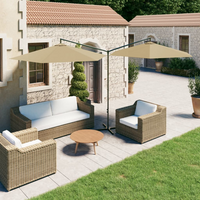 Double Parasol with Steel Pole Taupe 600 cm - Create Shade and Stay Protected