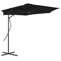 Outdoor Parasol with Steel Pole Black - Sun Protection and Style