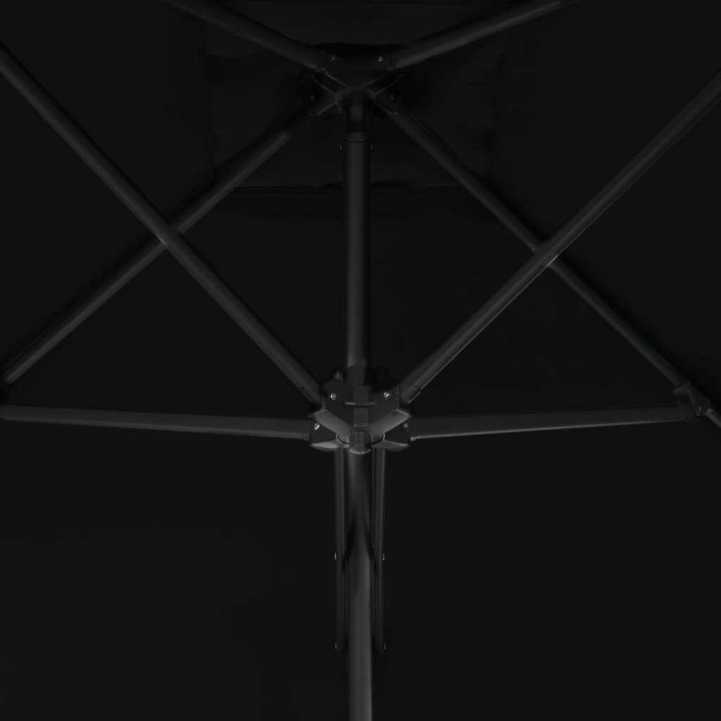 Outdoor Parasol with Steel Pole Black - Sun Protection and Style