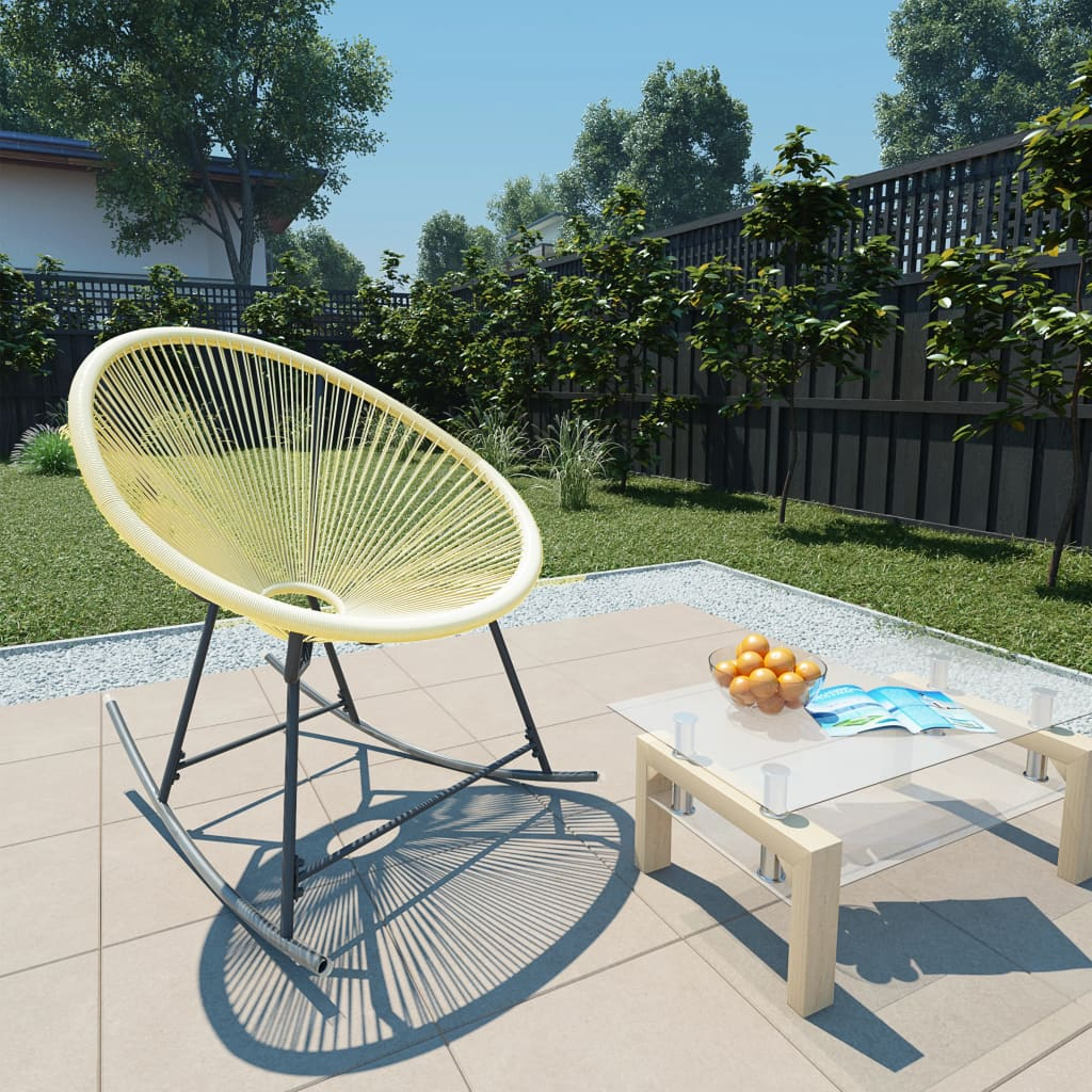 Outdoor Acapulco Chair Poly Rattan Beige - Modern Design, Water Resistant, Durable