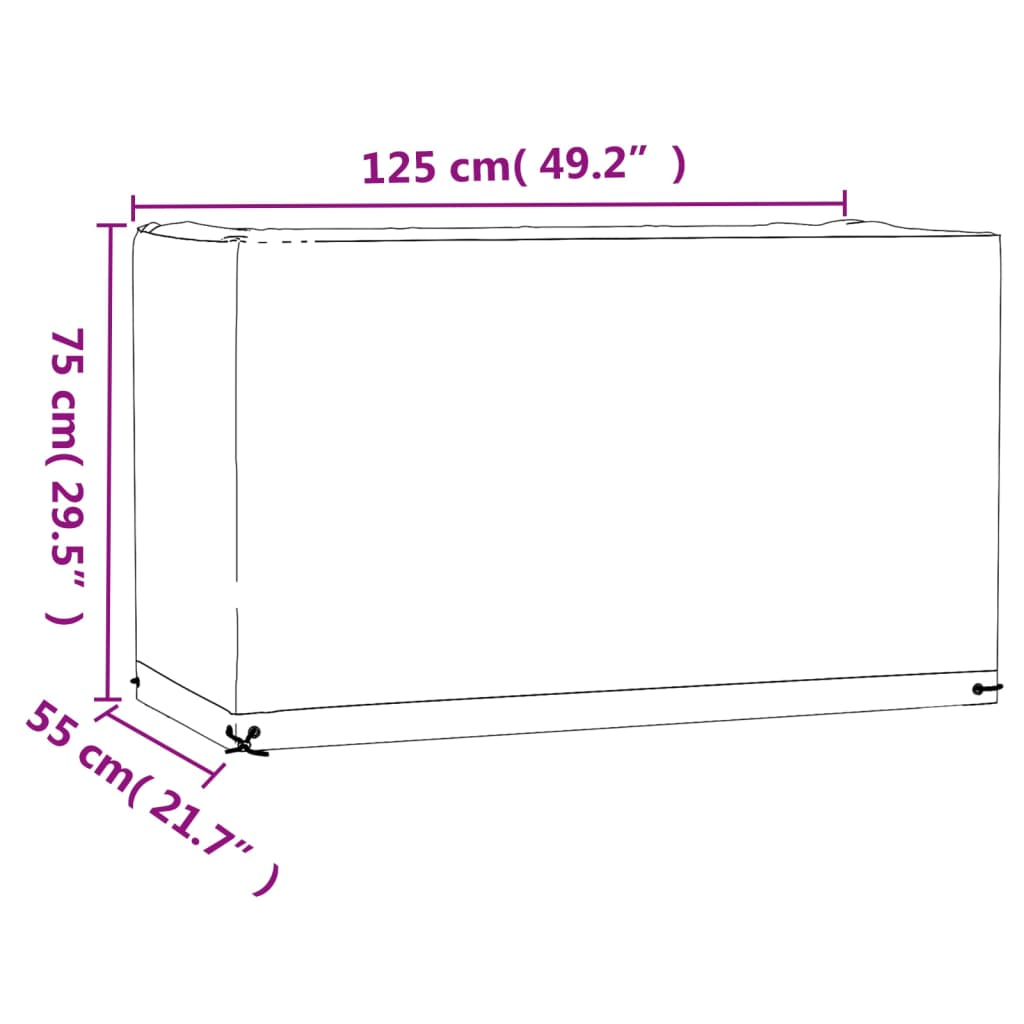 vidaXL Garden Furniture Covers 2 pcs 8 Eyelets 125x55x75 cm Rectangular - Protect Your Outdoor Furniture