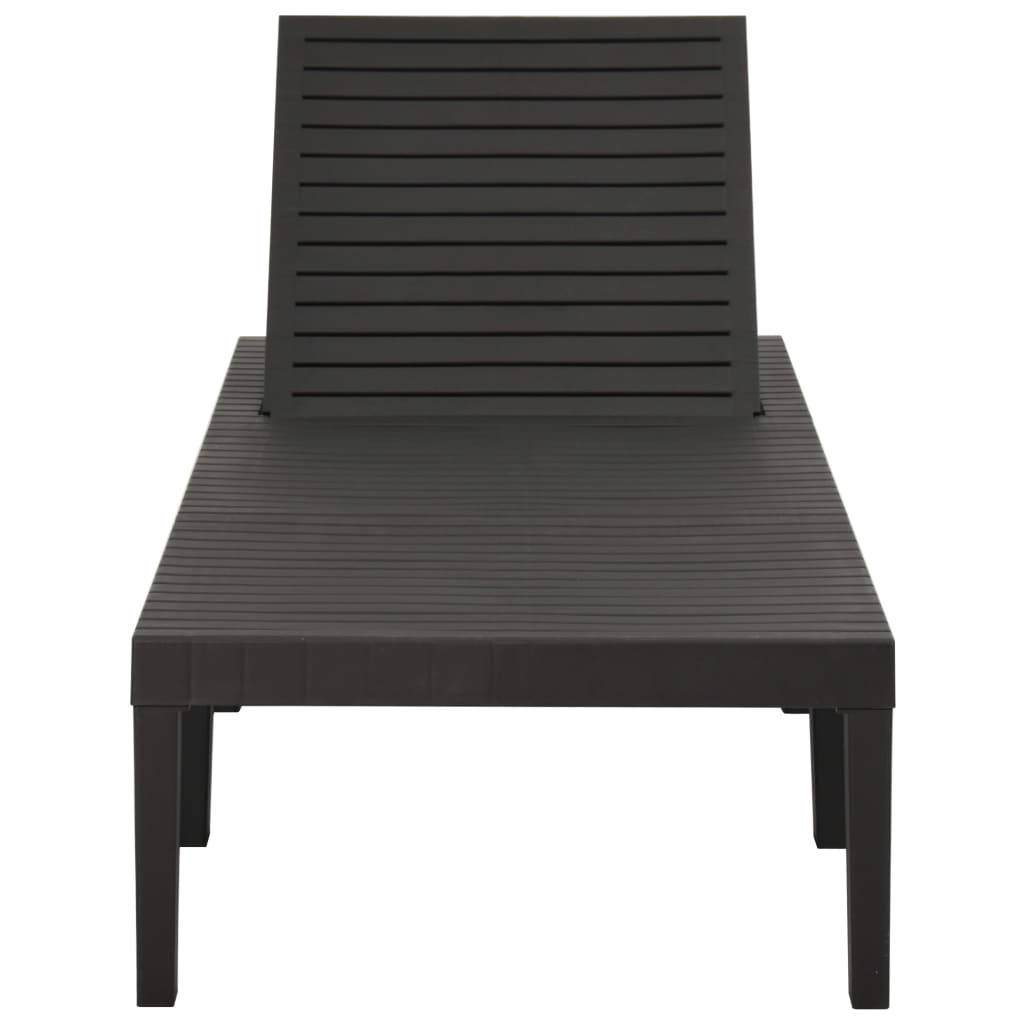 Sun Lounger Plastic Anthracite - Comfortable Outdoor Relaxation