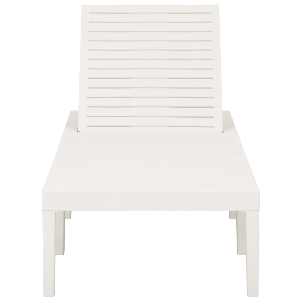 Sun Lounger Plastic White - Comfortable Outdoor Living