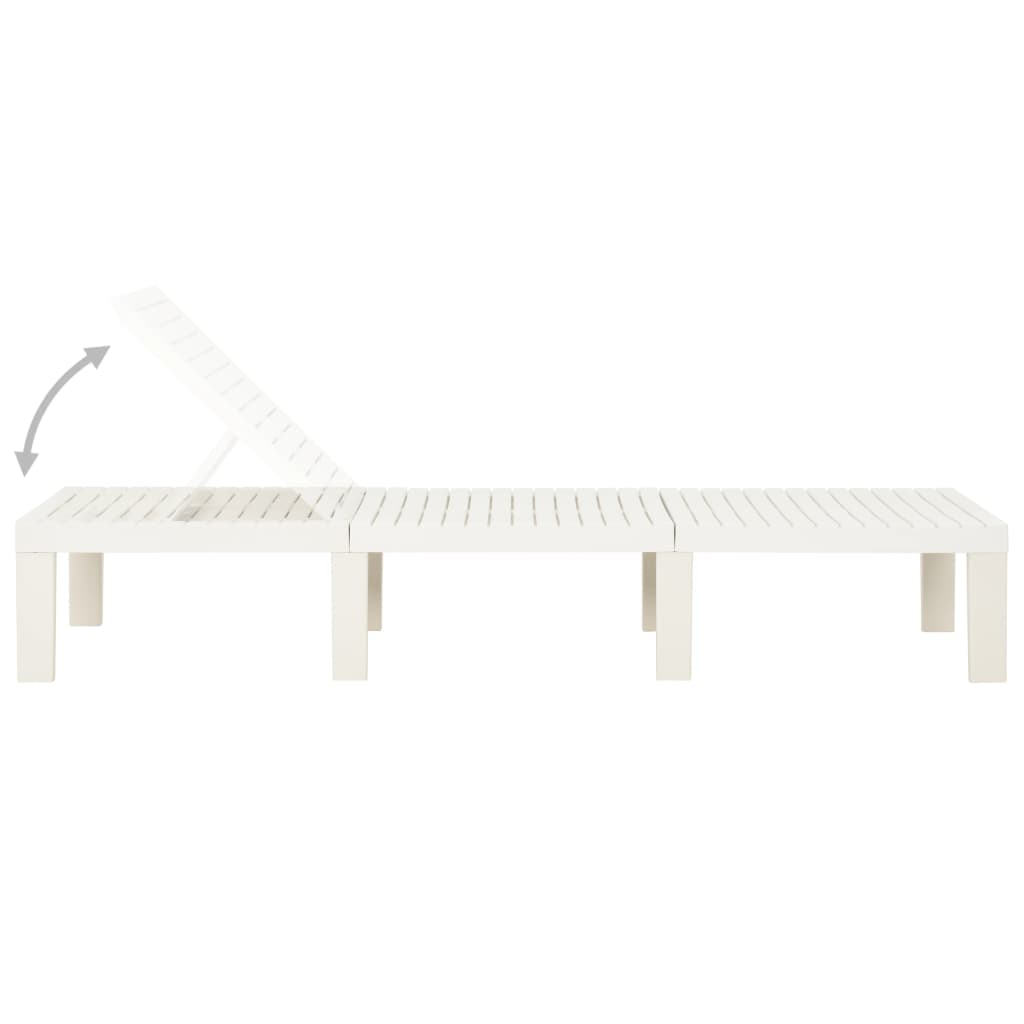 Sun Lounger Plastic White - Comfortable Outdoor Living